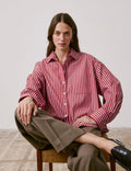 Chemise oversize Soffy rayée rouge