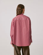 Chemise oversize Soffy rayée rouge