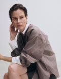 Chemise oversize Pia à carreaux marron