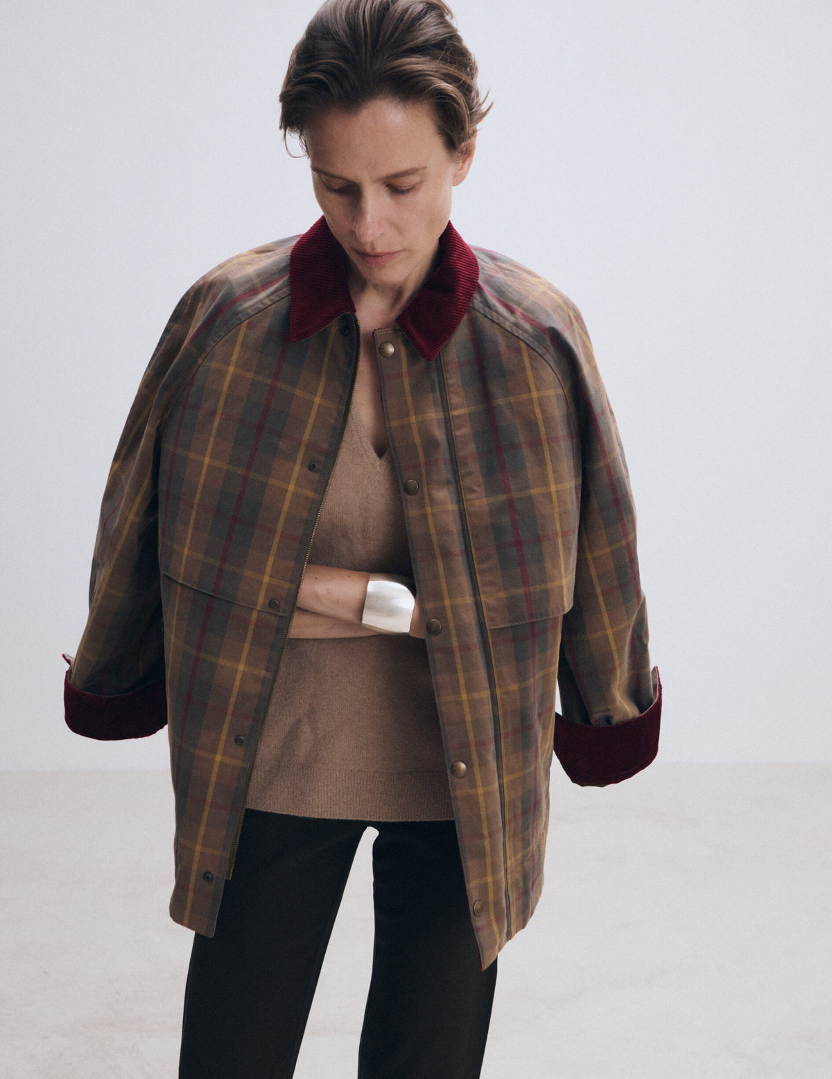 Veste Pénelope en coton à carreaux