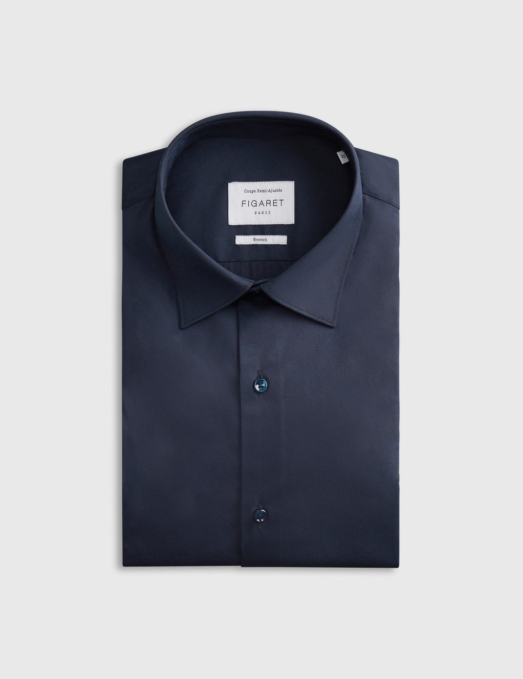 Chemise Semi-ajustée stretch bleu marine