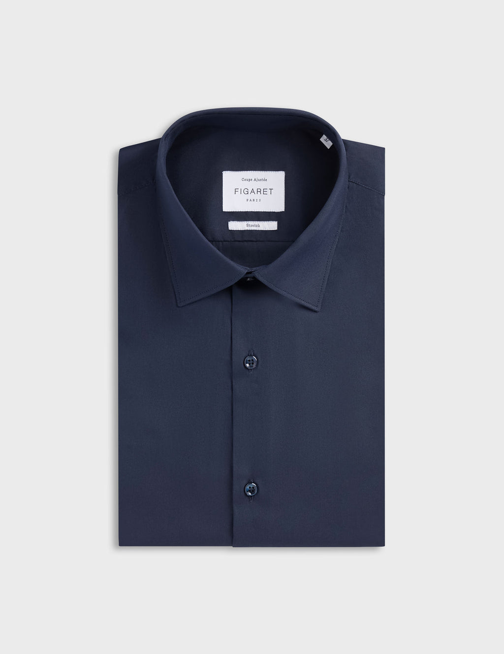 Chemise Ajustée stretch bleu marine