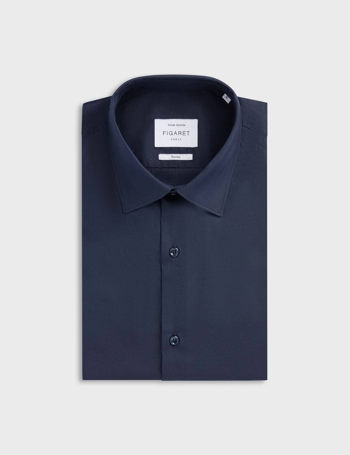 Chemise Ajustée stretch bleu marine