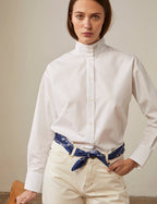 Bandana en twill de soie marine