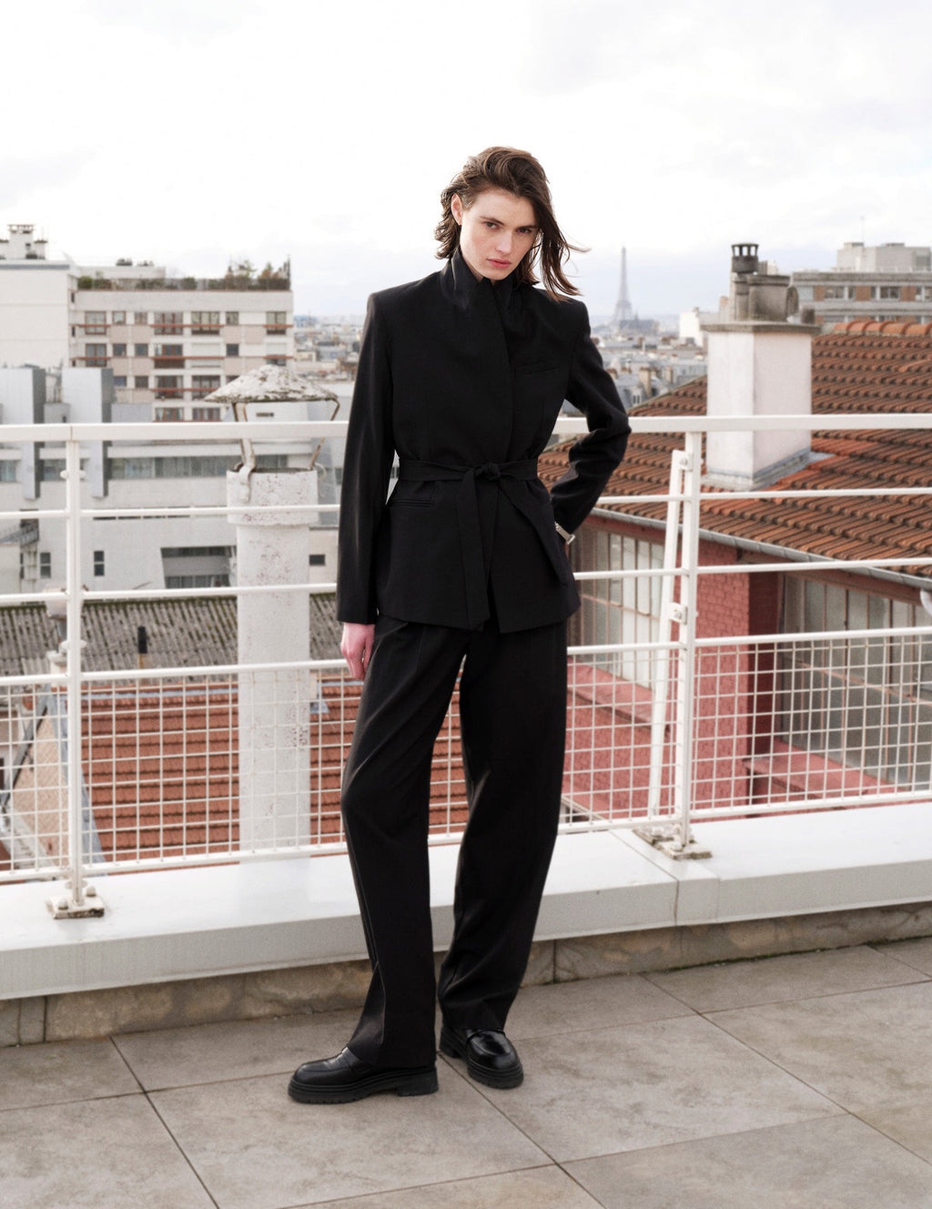 Veste de costume Nora en laine vierge noire