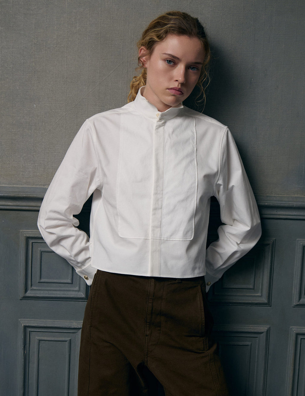Chemise boxy Preppy blanche