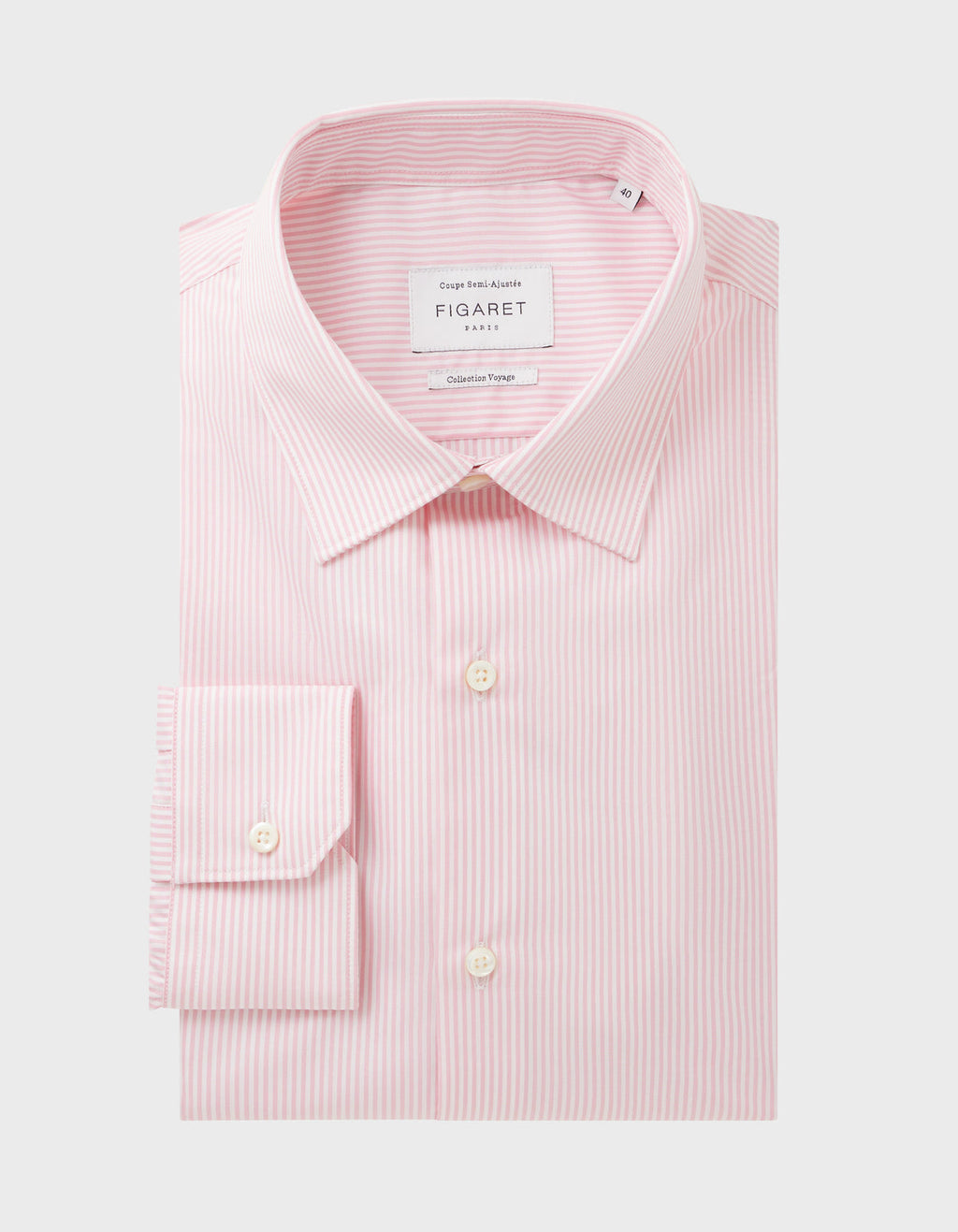 Chemise Semi-ajustée Voyage rayée rose