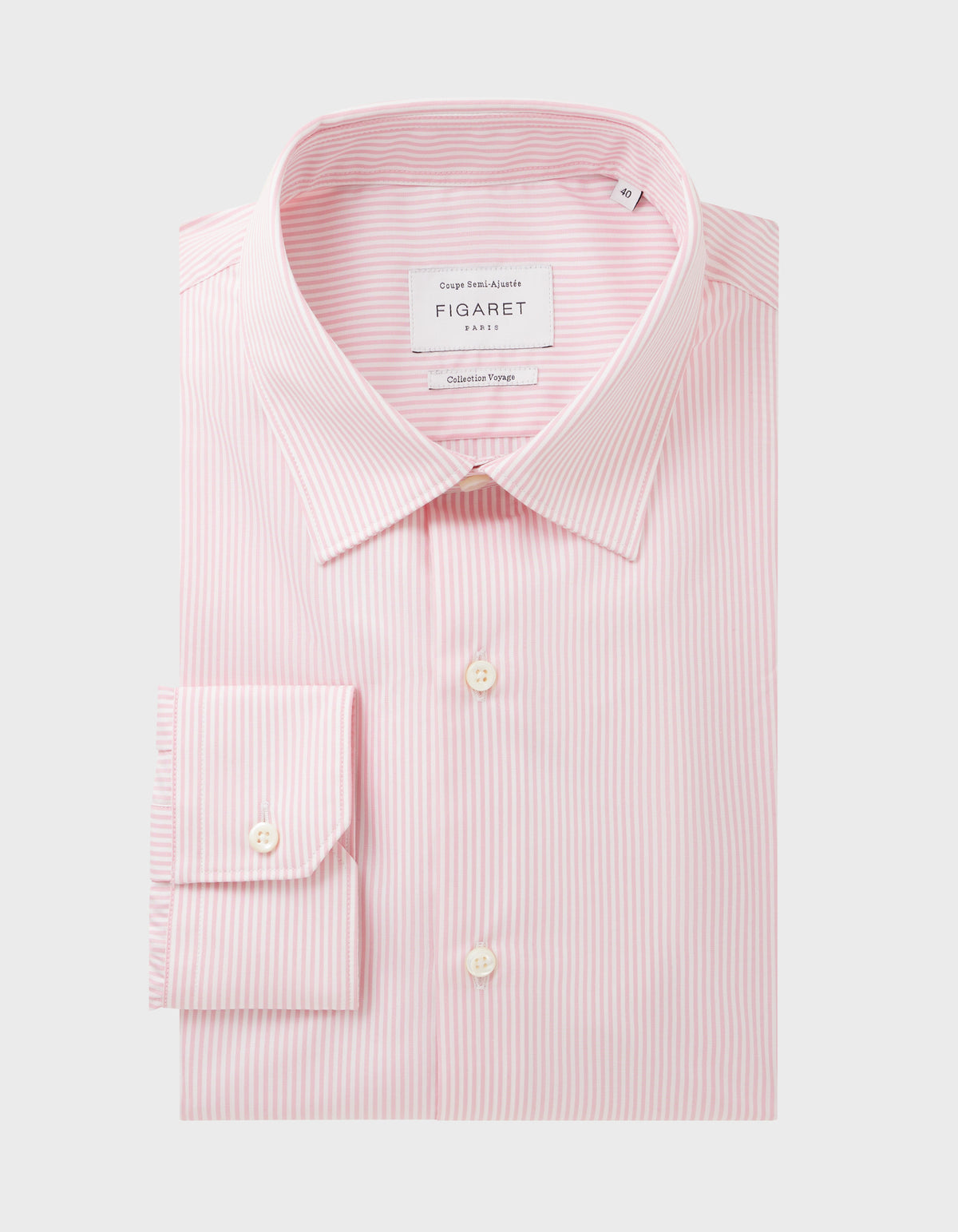 Chemise Semi-ajustée Voyage rayée rose