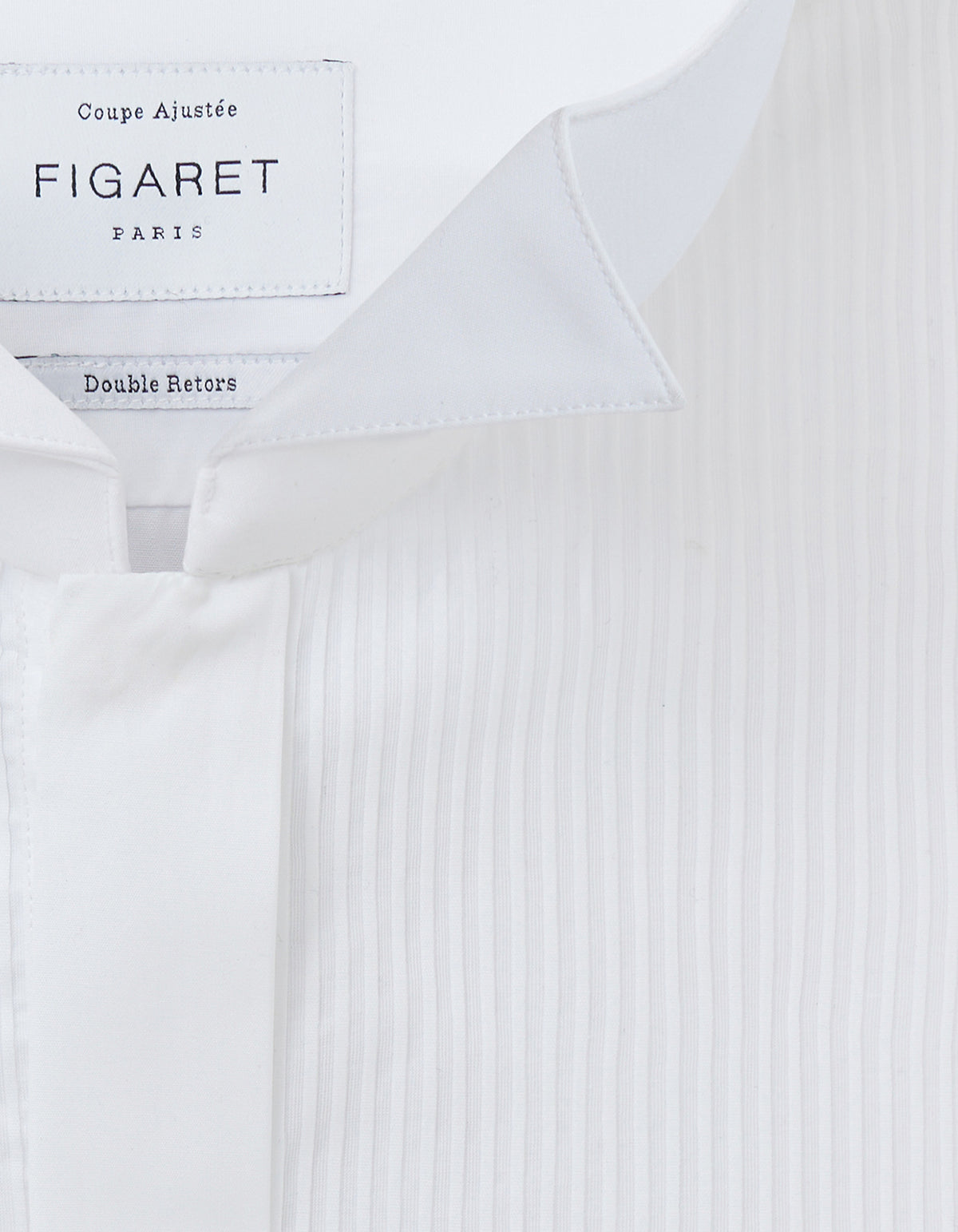 Chemise Ajustée à plastron gorge cachée blanche
