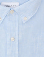 Chemise Gaspard en lin bleu clair